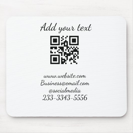 Einfaches QR-Code, um den Klassiker Ihres Namens h Mousepad (Vorne)