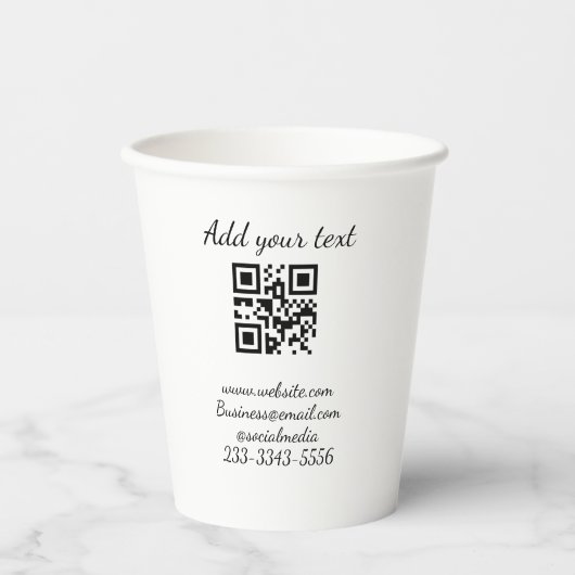 Einfaches QR-Code, um den Klassiker Ihres Namens h Pappbecher (Vorderseite)