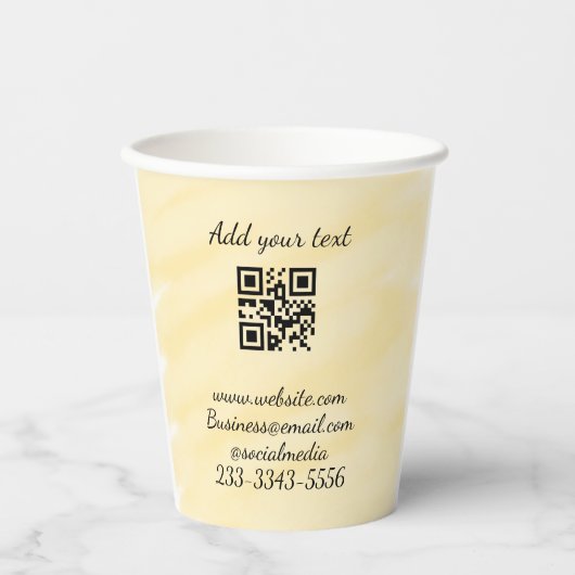 Einfaches QR-Code, um den Klassiker Ihres Namens h Pappbecher (Vorderseite)