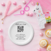 Einfaches QR-Code, um den Klassiker Ihres Namens h Pappteller (Party)