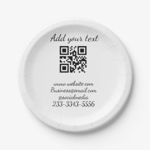 Einfaches QR-Code, um den Klassiker Ihres Namens h Pappteller