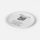 Einfaches QR-Code, um den Klassiker Ihres Namens h Pappteller (Schrägansicht)