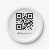 Einfaches QR-Code, um den Klassiker Ihres Namens h Pappteller (Vorderseite)