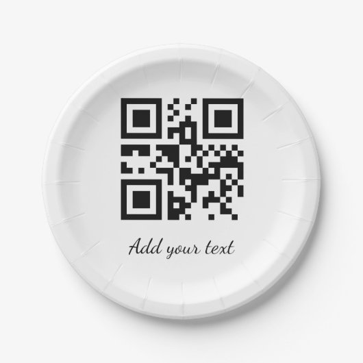 Einfaches QR-Code, um den Klassiker Ihres Namens h Pappteller (Vorderseite)