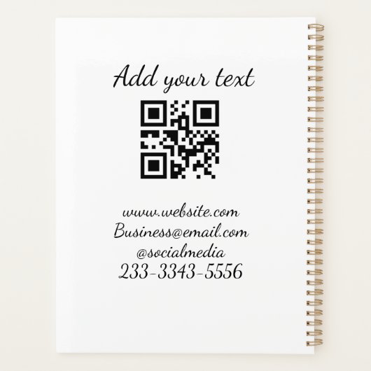 Einfaches QR-Code, um den Klassiker Ihres Namens h Planer (Rückseite)