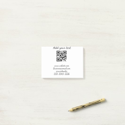 Einfaches QR-Code, um den Klassiker Ihres Namens h Post-it Klebezettel (Auf Schreibtisch)