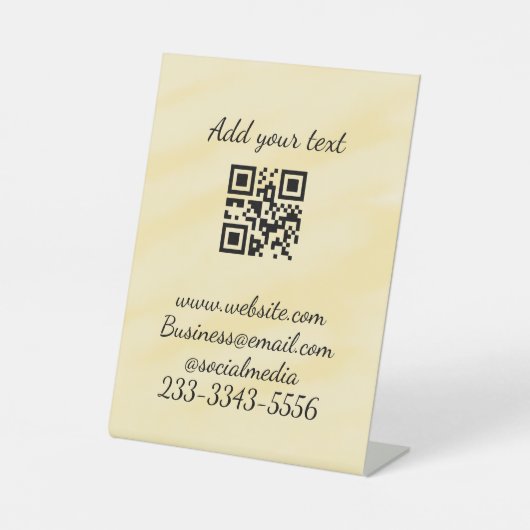 Einfaches QR-Code, um den Klassiker Ihres Namens h Sockelschild (Vorderseite)