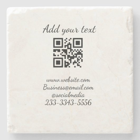 Einfaches QR-Code, um den Klassiker Ihres Namens h Steinuntersetzer (Vorderseite)