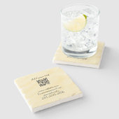 Einfaches QR-Code, um den Klassiker Ihres Namens h Steinuntersetzer (Seitenansicht)