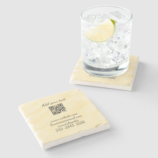 Einfaches QR-Code, um den Klassiker Ihres Namens h Steinuntersetzer (Seitenansicht)