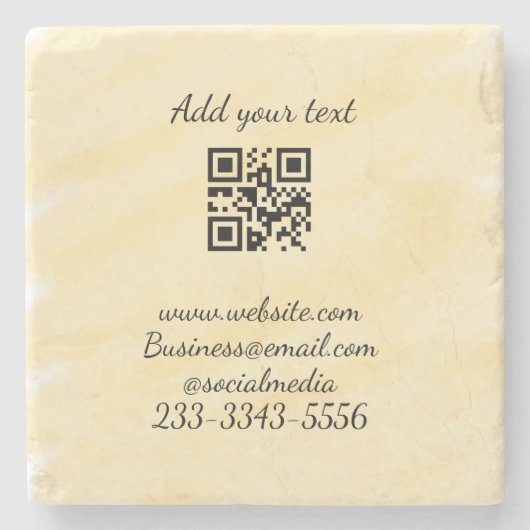 Einfaches QR-Code, um den Klassiker Ihres Namens h Steinuntersetzer (Vorderseite)