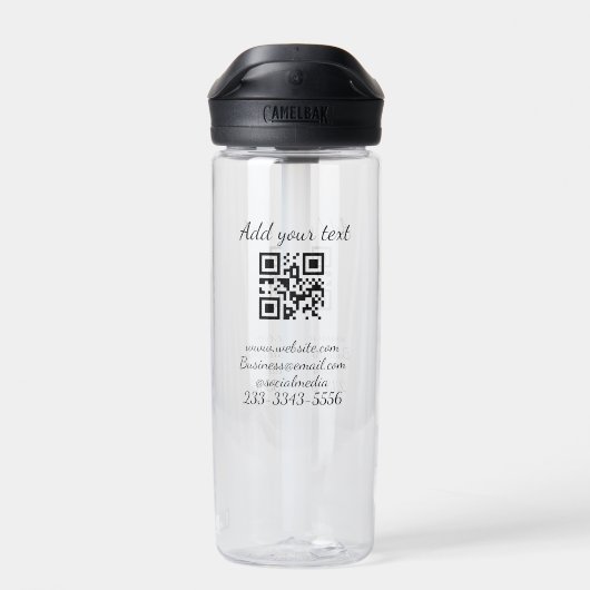 Einfaches QR-Code, um den Klassiker Ihres Namens h Trinkflasche (Rückseite)