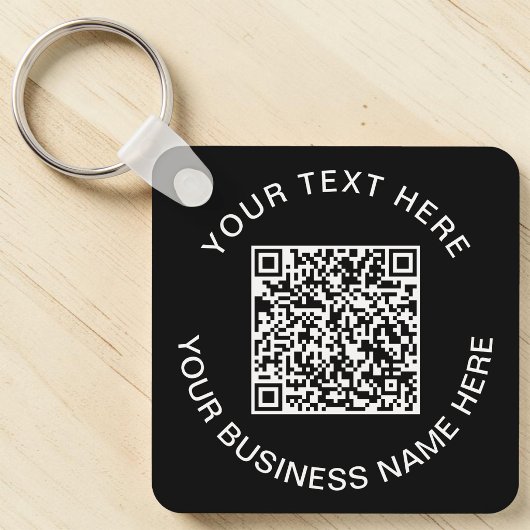 Einfaches QR-Code Werbeschwarz Schlüsselanhänger