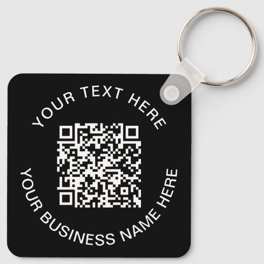 Einfaches QR-Code Werbeschwarz Schlüsselanhänger (Rückseite)