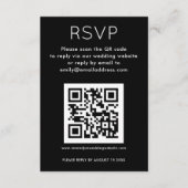 Einfaches QR Code White Black Wedding RSVP Begleitkarte (Vorderseite)
