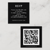 Einfaches QR Code White Black Wedding RSVP Begleitkarte (Vorne/Hinten)