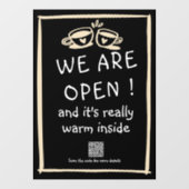 einfaches qr-Coffeeshop große Fensterverkleidungen Fensteraufkleber (Blatt)