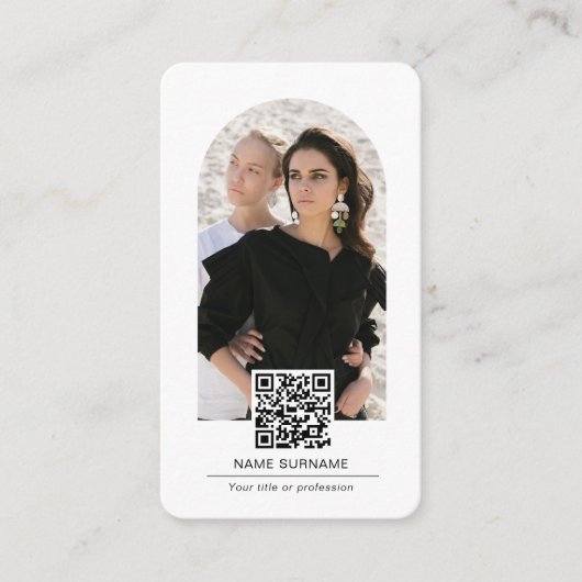 Einfaches QR-Foto für moderne Architektur Visitenkarte (Vorderseite)