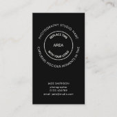 Einfaches QR-Logo-Zitat für Fotostudio Schwarz Visitenkarte (Vorderseite)