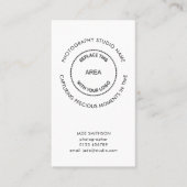 Einfaches QR-Logo-Zitat für Fotostudio Visitenkarte (Vorderseite)