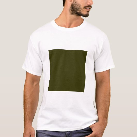 Einfaches Quadrat - Dunkles Olive T-Shirt (Vorderseite)