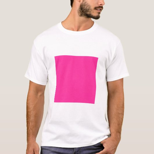 Einfaches Quadrat - Hot Pink T-Shirt (Vorderseite)