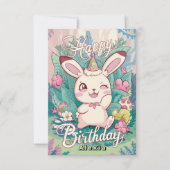 Einfaches Rabbit Bunny Digital Geburtstag Karte (Vorderseite)