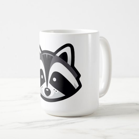 Einfaches Raccoon-Design Kaffeetasse (VorderseiteRechts)