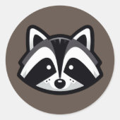 Einfaches Raccoon-Design Runder Aufkleber (Vorderseite)
