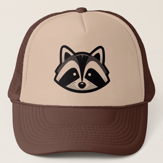 Einfaches Raccoon-Design Truckerkappe (Vorderseite)