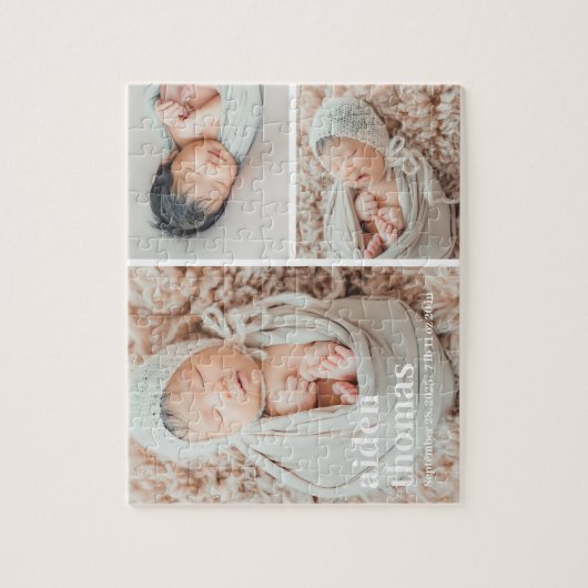 Einfaches Raster aus drei Personalisierten Foto-Pu Puzzle (Vertikal)