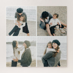 Einfaches Raster aus vier Personalisierten Fotos Puzzle