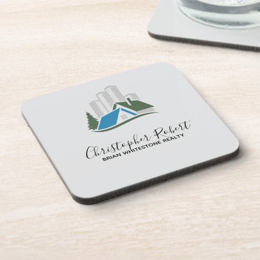 Einfaches Real Anwesen Getränkeuntersetzer (Linke Seite)