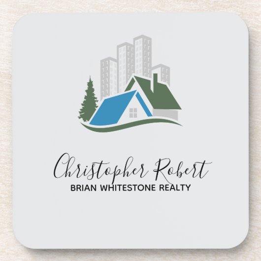 Einfaches Real Anwesen Getränkeuntersetzer (Vorderseite)