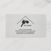 Einfaches Real-Anwesen-Logo | Leather Business Car Visitenkarte (Rückseite)