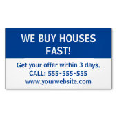 Einfaches Real Anwesen Marketing wir kaufen Häuser Magnetische Visitenkarte (Vorderseite)