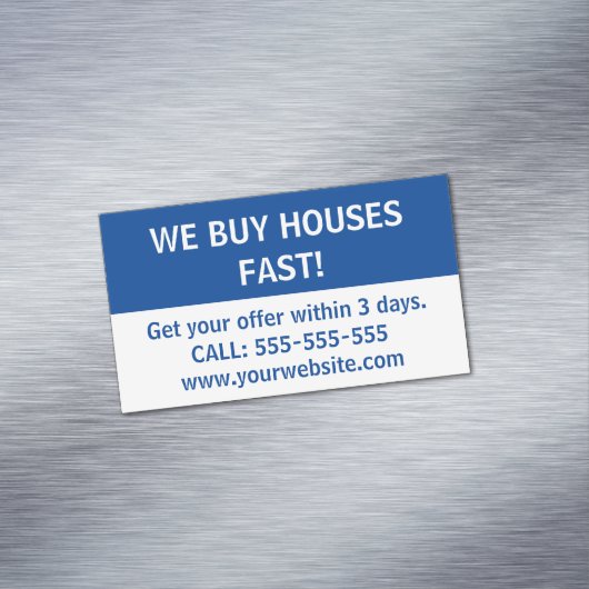 Einfaches Real Anwesen Marketing wir kaufen Häuser Magnetische Visitenkarte (Beispiel)