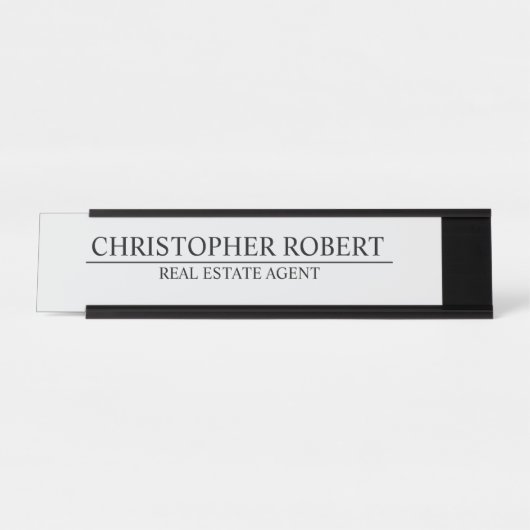 Einfaches Real Anwesen Schreibtischnamensplakette (Vorderseite )