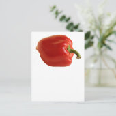 Einfaches Red Bell Pepper-Foto auf Weiß Postkarte (Stehend Vorderseite)