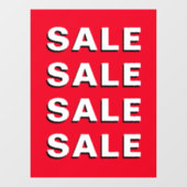 Einfaches Red Business Shop Verkauf Sign Window De Fensteraufkleber (Blatt)