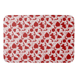 Einfaches Red Christmas Pattern Badematte