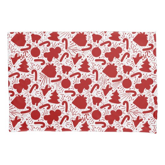 Einfaches Red Christmas Pattern Kissenbezug (Vorderseite)