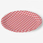 Einfaches Red Country Gingham Pattern Party Pappteller (Schrägansicht)