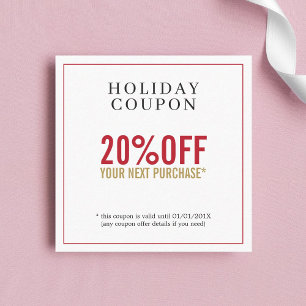 Einfaches Red Golden White Beauty Salon Coupon