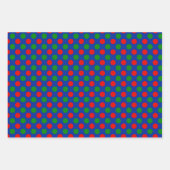 Einfaches Red Green Blue Xmas Polka Dot Pattern Geschenkpapier Set (Vorderseite 2)