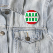 Einfaches Red Merry Christmas Green Tree Design Button (Beispiel)