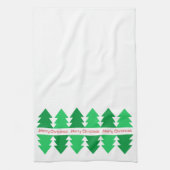 Einfaches Red Merry Christmas Green Tree Design Geschirrtuch (Vertikal)
