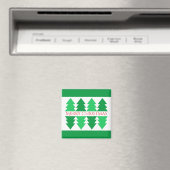 Einfaches Red Merry Christmas Green Tree Design Magnet (In Situ (Geschirrspüler))