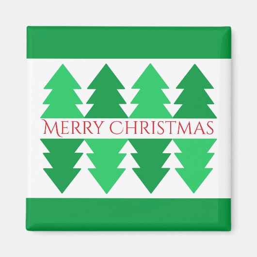 Einfaches Red Merry Christmas Green Tree Design Magnet (Vorne)