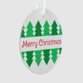 Einfaches Red Merry Christmas Green Tree Design Ornament (Vorderseite)